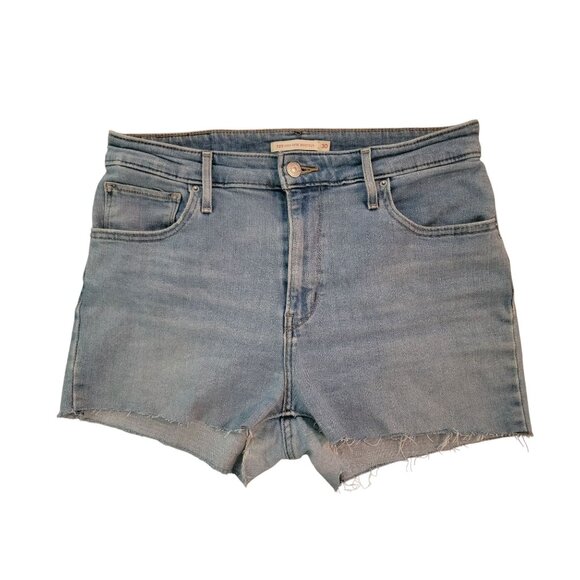 Levi's Pants - Levis Womens 725 High Rise Cut-off Denim Shorts Size 30 Blue